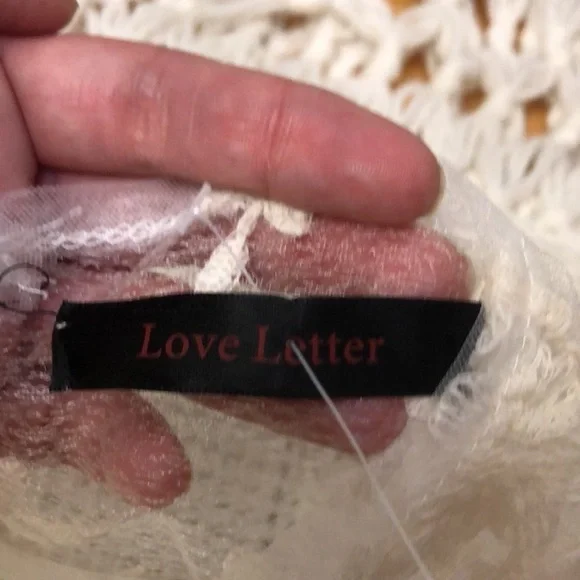 Love Letter Sheer Lace Ivory White Layering Top Blouse Size Small - Picture 8 of 9